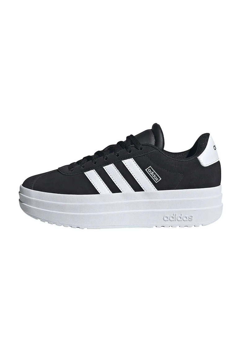 Pantofi sport Court Bold din piele intoarsa cu talpa flatform, Negru