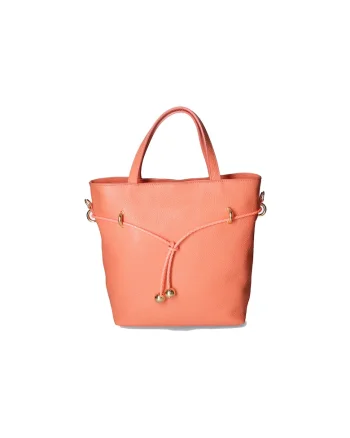 Geanta bucket de piele, Coral