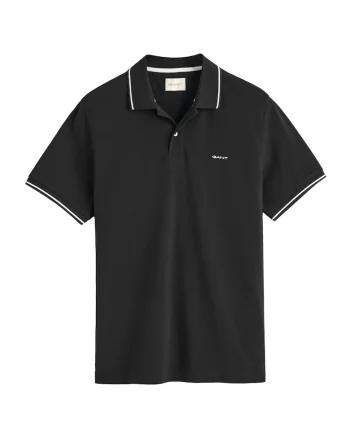 Tricou polo din material pique, Negru