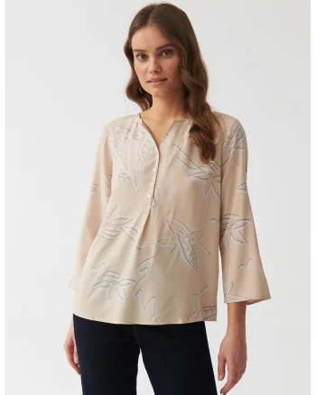 Bluza cu model Isola, Alb fildes