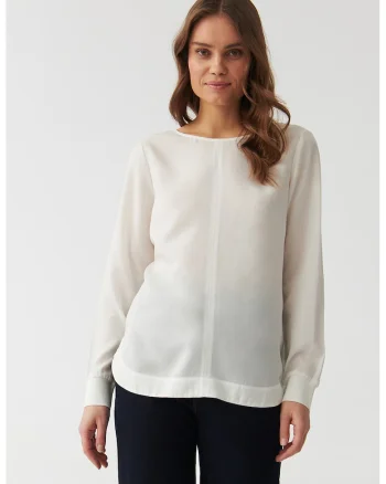 Bluza cu decolteu barcuta Viki, Alb