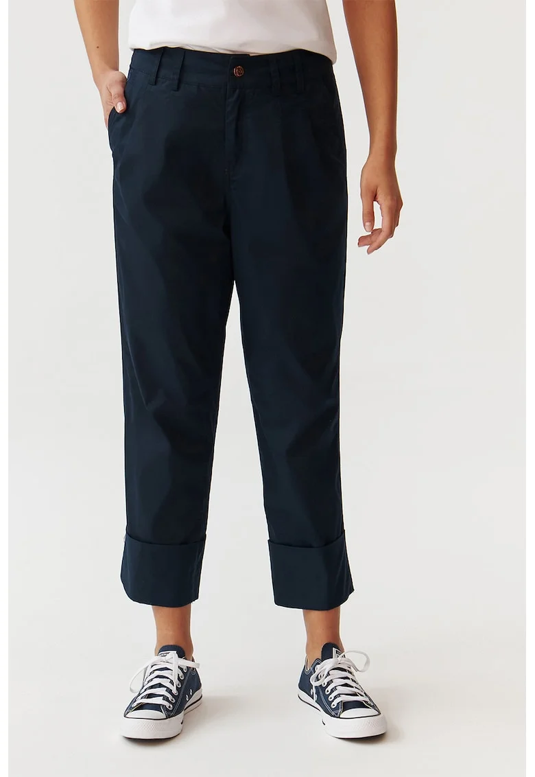 Pantaloni crop cu buzunare Erto, Bleumarin