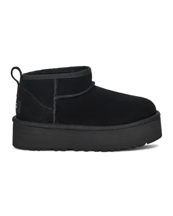 Ghete de piele intoarsa fara inchidere Classic Ultra, Negru
