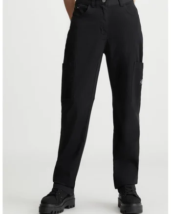 Pantaloni drepti cu talie inalta, Negru