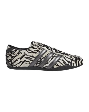 Pantofi sport din piele cu model animal print Tokyo, Alb fildes/Negru