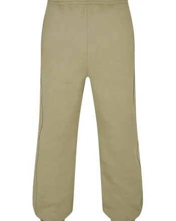 Pantaloni de trening cu model uni si buzunare oblice, Kaki