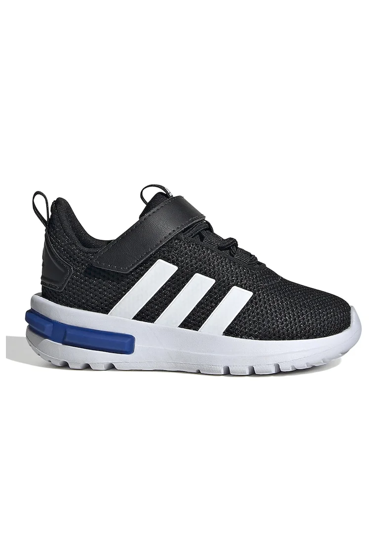 Pantofi sport cu velcro si insertii de piele ecologica Racer TR23, Alb/Negru