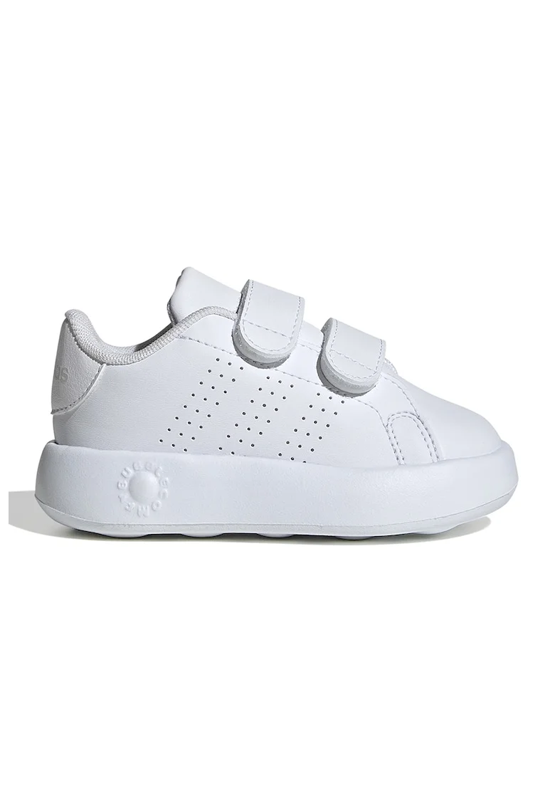 Pantofi sport de piele ecologica cu velcro Advantage, Alb optic