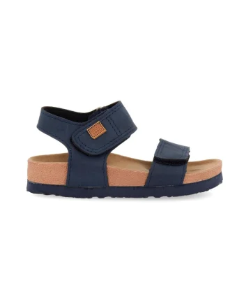 Sandale de piele ecologica cu velcro Tredegar, Bleumarin
