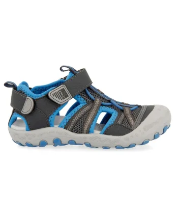 Sandale cu inchidere velcro, Albastru/Gri inchis