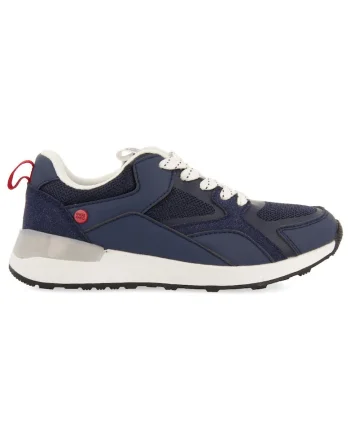 Pantofi sport de piele ecologica cu garnituri de plasa, Bleumarin