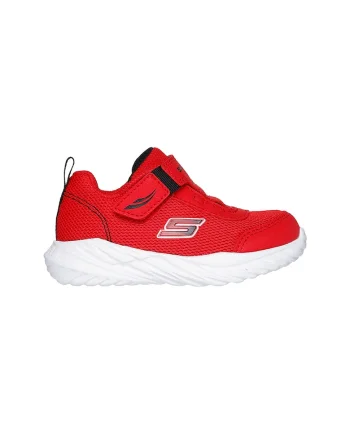 Pantofi sport cu inchidere velcro si garnituri din plasa, Rosu