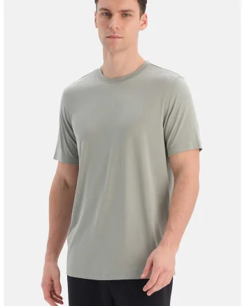 Tricou uni din amestec de modal, Gri deschis