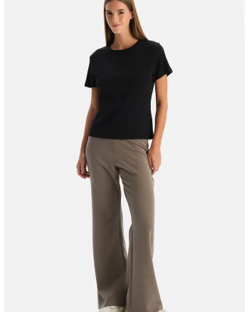 Tricou uni din amestec de modal si bumbac, Negru