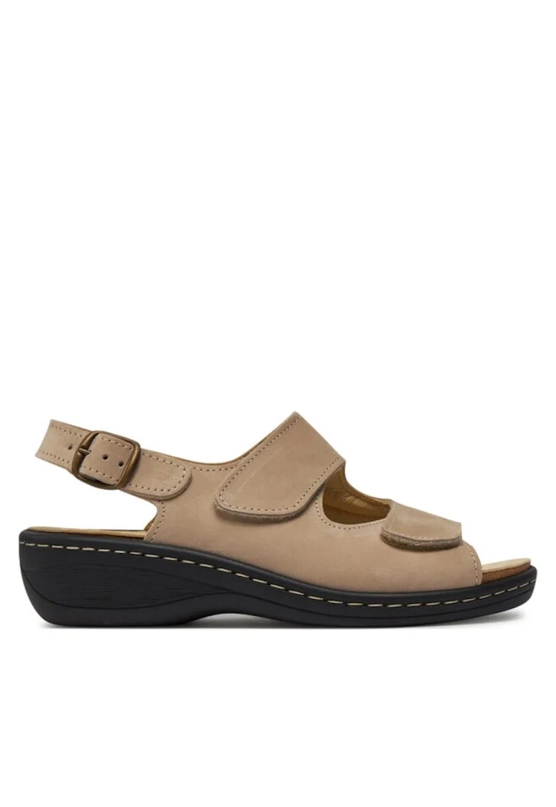Sandale dama Brinkmann, 303787912, Piele naturala/Piele nabuc, Bej, Bej
