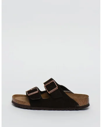 Papuci de piele unisex Arizona, Maro inchis