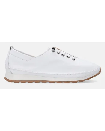 Pantofi sport din piele naturala, cu sireturi elastice