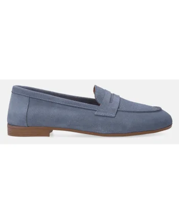 Pantofi loafers din piele intoarsa cu varf rotund