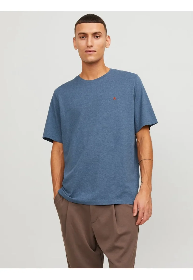 Tricou barbati JJEPAULOS TEE SS, Standard Fit, Albastru inchis