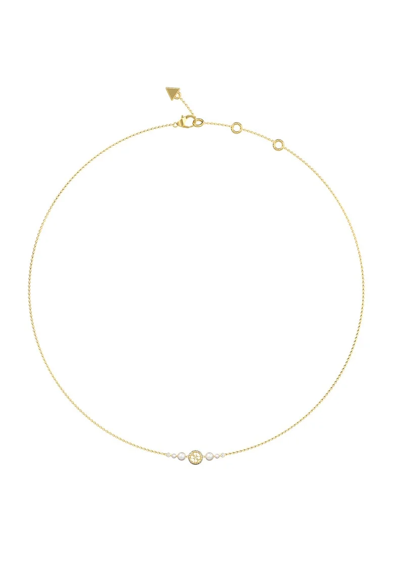 Colier decorat cu Mother of Pearl si cristale, Auriu