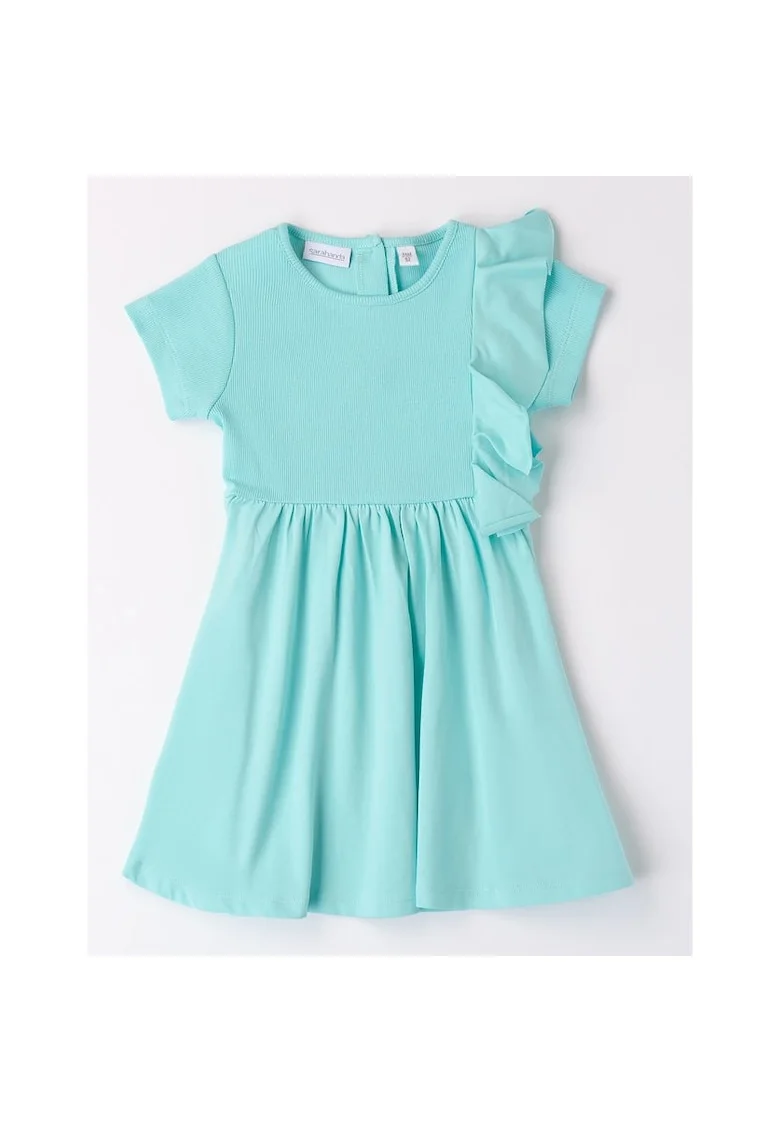 Rochie evazata cu fronseuri, Turcoaz deschis