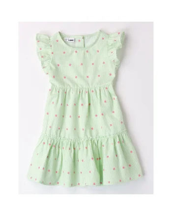 Rochie lejera cu imprimeu floral pentru fete, Alb, Rosu, Alb/Verde