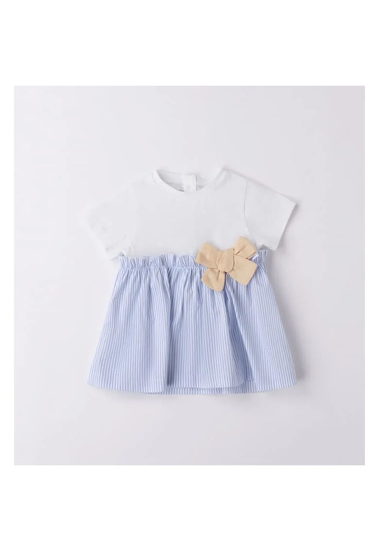 Rochie cu imprimeu pentru fete nou nascut,  3.6760, Alb/Albastru