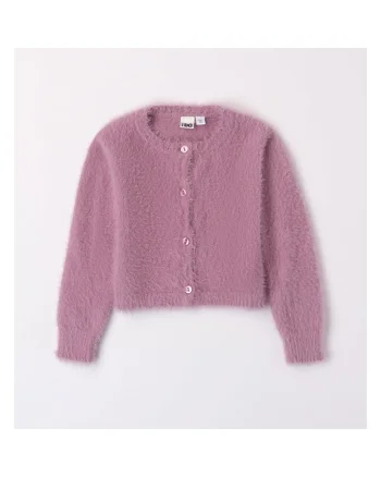 Cardigan pufos cu nasturi pentru fetite , I Do, 4.7546, Mov