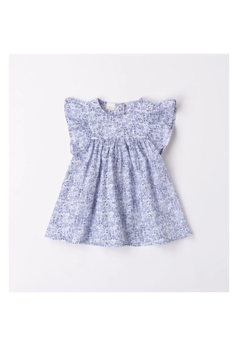 Rochie cu imprimeu pentru fete nou nascut,  4.6637, Alb/Albastru