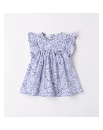 Rochie cu imprimeu pentru fete nou nascut,  4.6637, Alb/Albastru