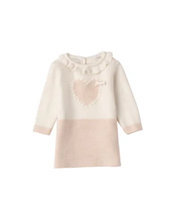 Rochie Tricotata  din Bumbac si Lana cu Inimioara