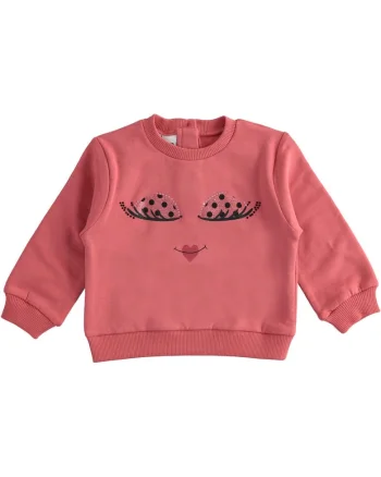 Bluza iDO din Bumbac Elastic cu Imprimeu Ladybug Face