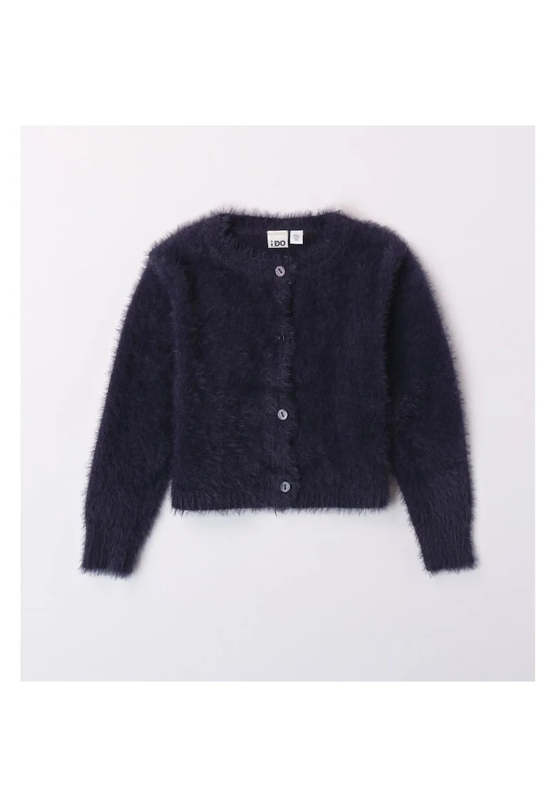 Cardigan pufos cu nasturi pentru fetite , I Do, 4.7546, Bleumarin