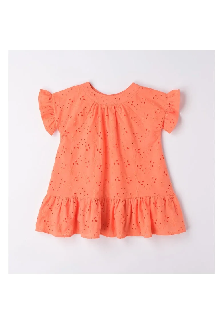 Rochie broderie pentru fetite,  0.6587, Portocaliu, Portocaliu