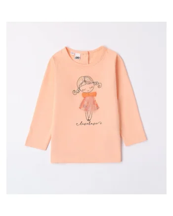 Bluza cu imprimeu pentru fetite,  4.7575, Portocaliu, Negru/Portocaliu/Argintiu