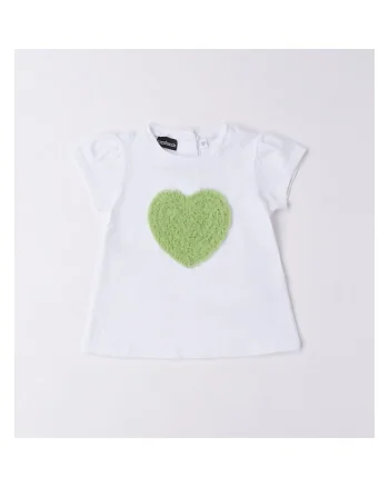 Tricou cu imprimeu pentru fete,  0.6573, Alb/Verde