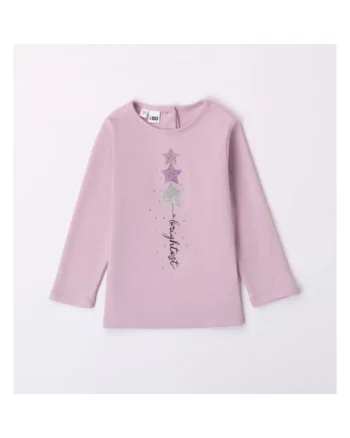 Bluza cu imprimeu stelute pentru fetite,  4.7582, Mov/Argintiu