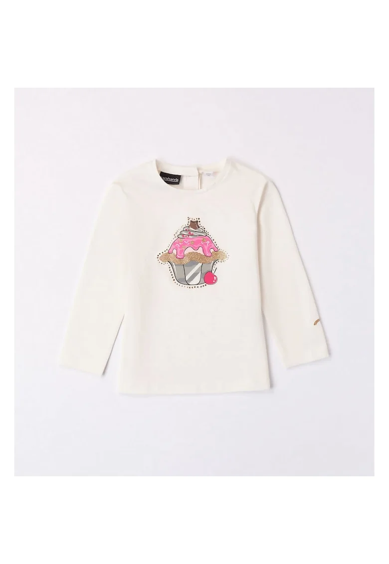 Bluza cu imprimeu pentru fetite,  0.7205, Auriu/Fucsia/Crem
