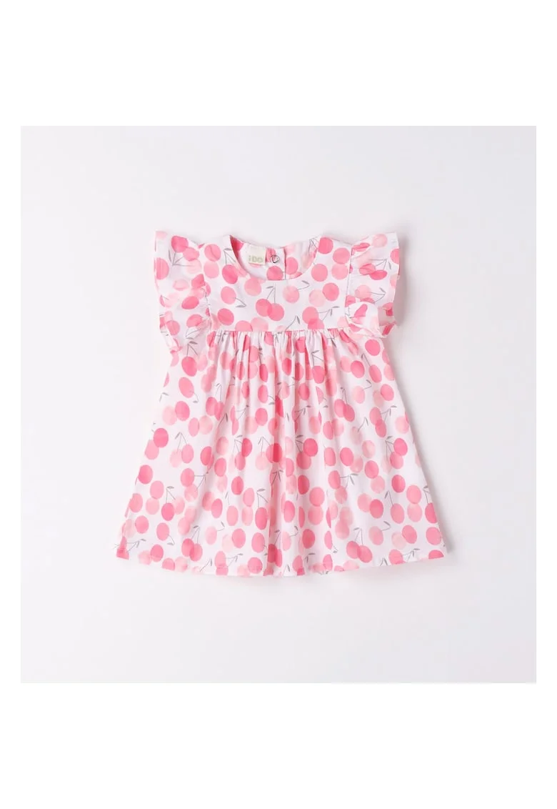 Rochie cu imprimeu pentru fete nou nascut,  4.6637, Alb/Coral