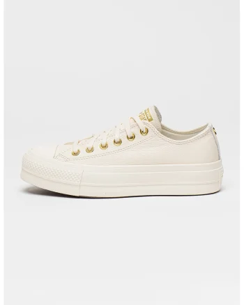 Pantofi sport din piele cu varf intarit Chuck Taylor All Star, Alb murdar