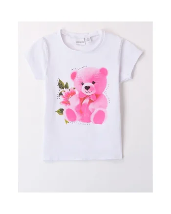 Tricou cu imprimeu ursulet pentru fete