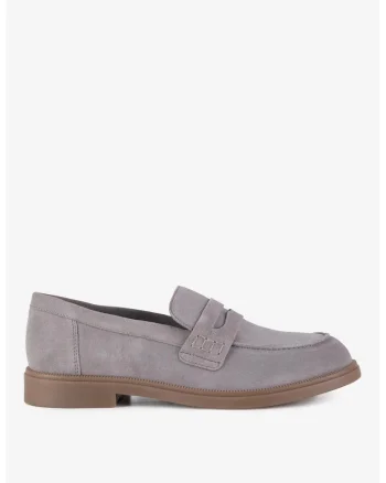 Mocasini dama  5903698048994, Piele intoarsa, Gri, Gri