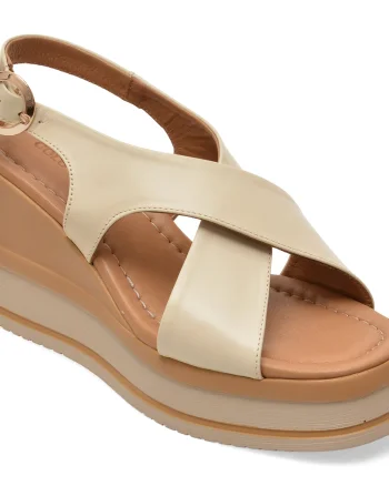Sandale GOLD DEER bej, 22087, din piele naturala