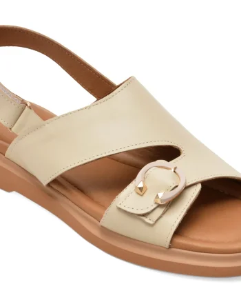Sandale GOLD DEER bej, 22083, din piele naturala