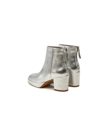 Ghete dama  304465192, Piele naturala, Argintiu, Argintiu