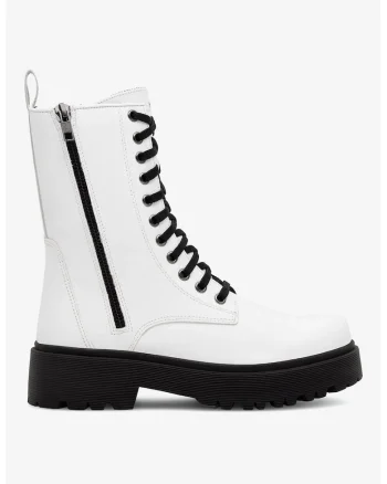 Ghete dama  Piele naturala, 34767, Alb