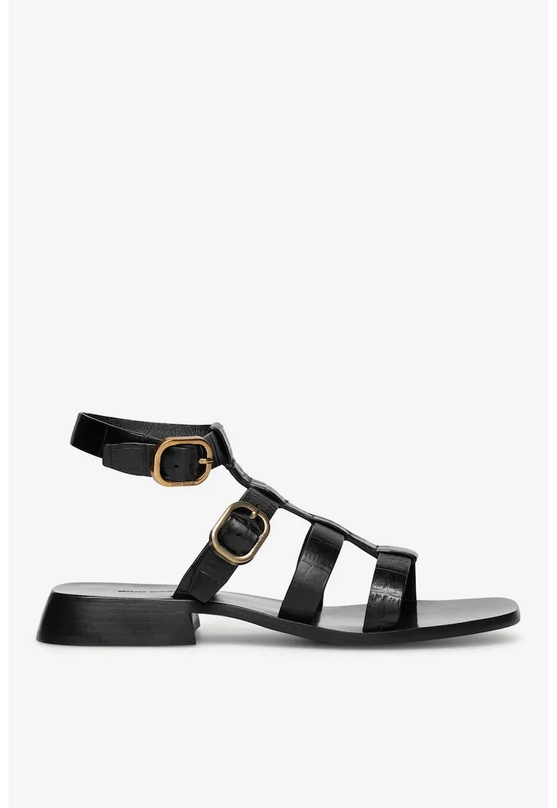 Sandale dama  5905588343783, Piele naturala, Negru, Negru