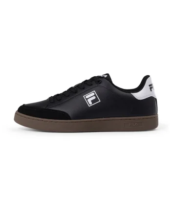 Pantofi sport din piele ecologica cu insertii din piele intoarsa sintetica Courtbay, Alb/Negru