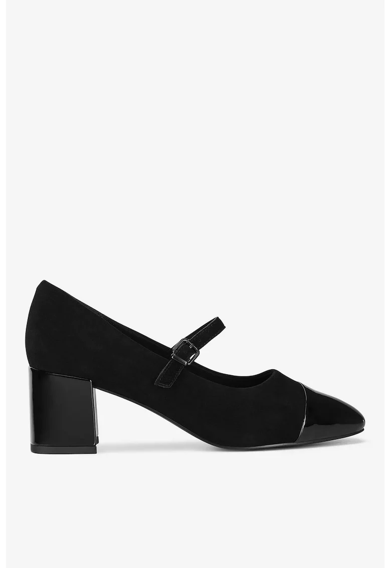 Pantofi dama  5905588889045, Piele intoarsa, Negru, Negru