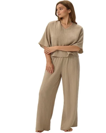 Pijama dama,  Verde, Bumbac,